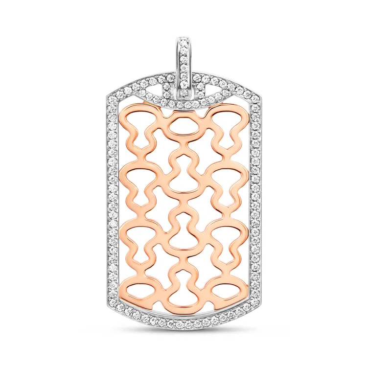 Qeelin Wulu Tag 18K白金及玫瑰金鑽石大號吊墜，33萬1500元。品牌提供