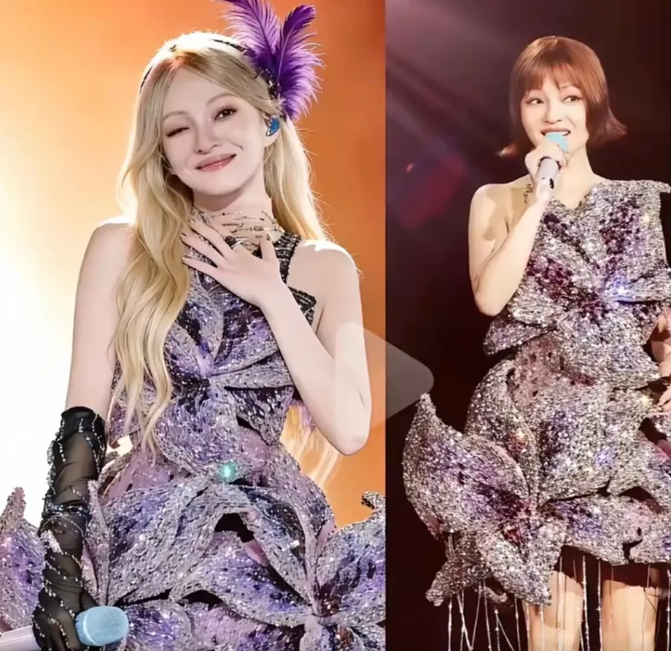 张韶涵同套造型服，发型不同感觉就差很大。翻摄打工少女孙头头微博