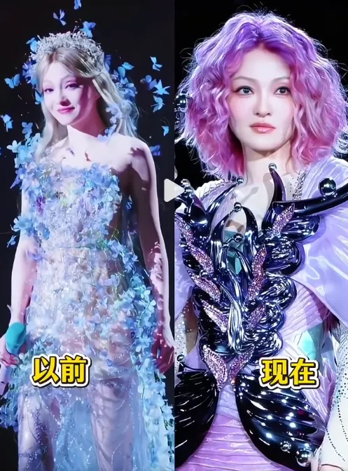 張韶涵前後任髮型師風格迥異。翻攝打工少女孫頭頭微博