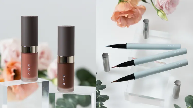 RMK持色水感唇釉（左圖）各1400元、彩繪眼線液筆（右圖）各1100元。品牌提供