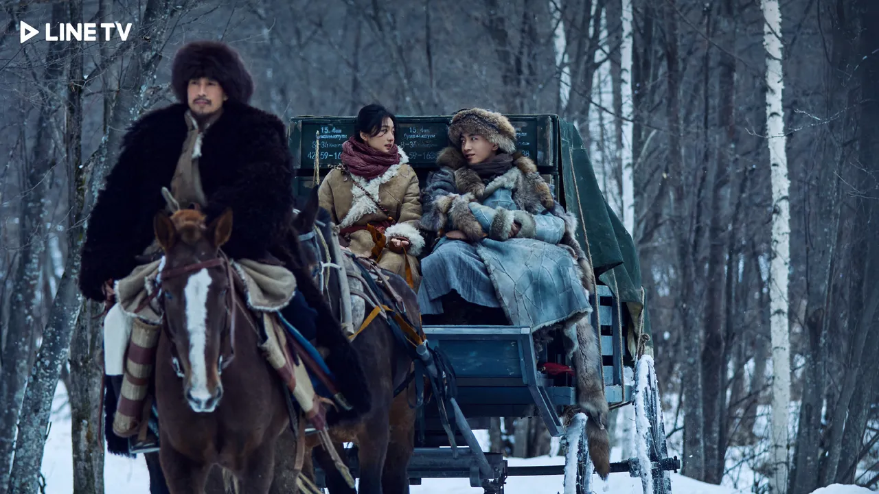 陳曉（右一）與孫千（右二）亂世中相愛。LINE TV提供