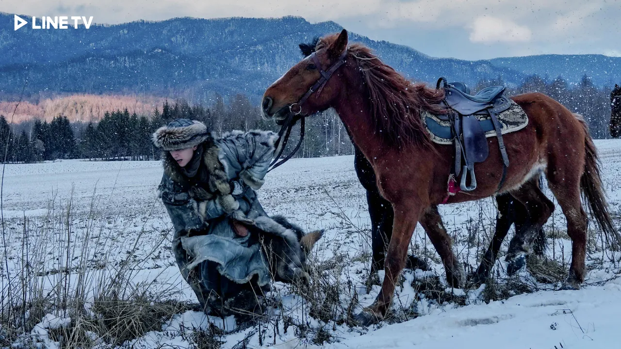 陳曉穿著厚重大衣，零下20度拍片。LINE TV提供