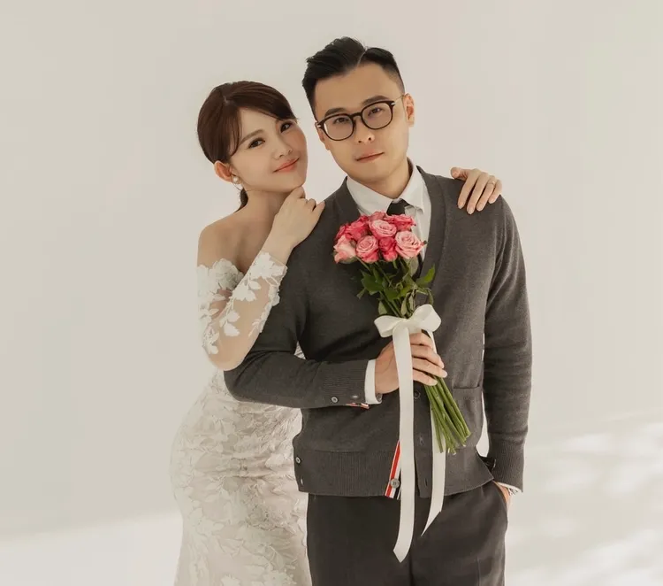 林佩洁超美婚纱照曝光。中天提供