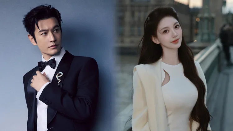 黄晓明（左）始终未回应是否和叶珂育有1女。图片翻摄黄晓明工作室微博、叶珂抖音、影片翻摄芒果捞小萌主微博