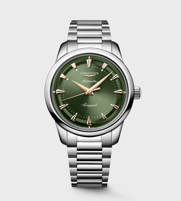 浪琴CONQUEST HERITAGE征服者復刻系列腕錶（40mm），10萬2100元。品牌提供