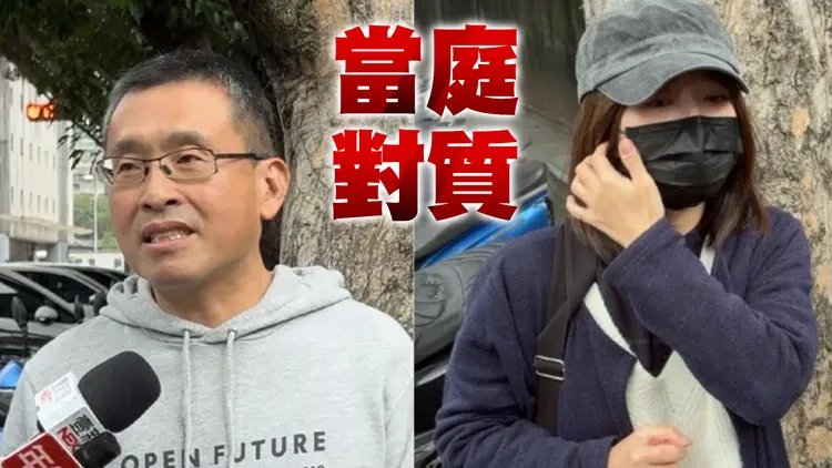 林颖孟（右）哭诉诚泰前副董（左）长期家暴还不认罪。谢亚庭、张钦摄（合成图）