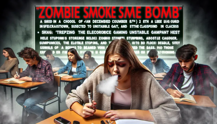 桃园某国中爆出女学生上课使用电子烟。示意图AI生成