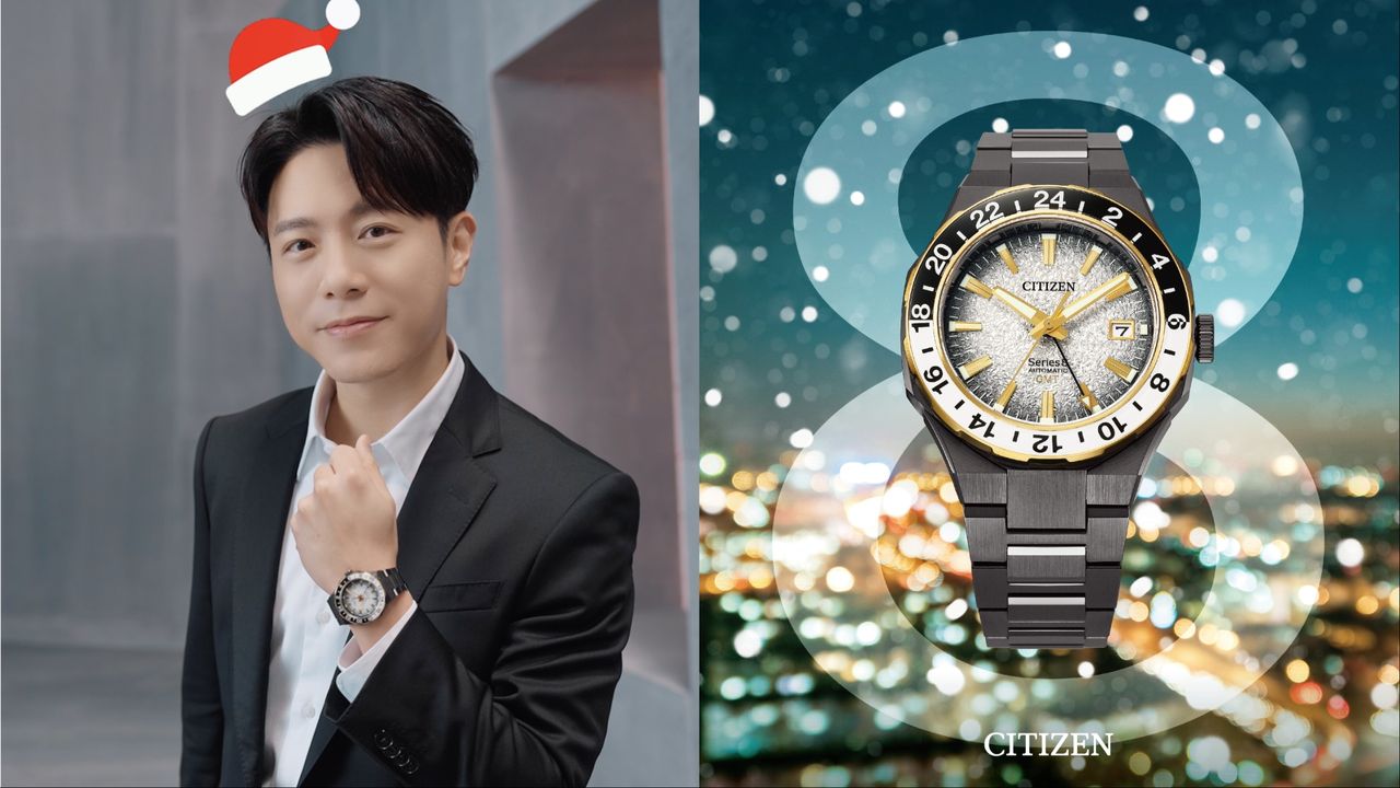 韋禮安帥氣上手CITIZEN聖誕錶 黑金配搭冰雪面盤勾勒冬夜奢華
