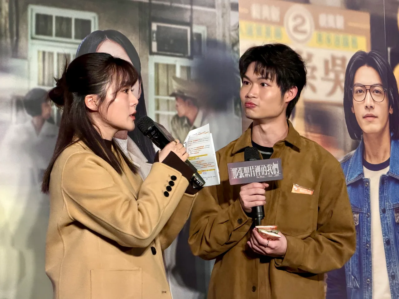 郭子乾儿子郭德君（右）谈到与振永对戏紧张又害羞。王郁惠摄