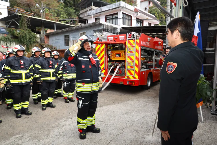 田埔義消分隊正式成軍。新竹縣消防局提供