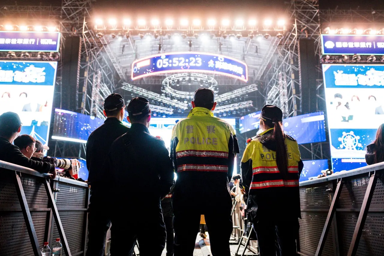 高雄跨年夜出动警力、民力约1295名，并设置舞台前事故处理小组及防踩踏警组。翻摄画面