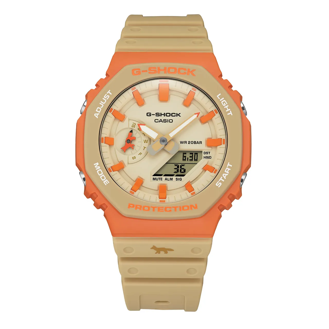 G-SHOCK × Maison Kitsuné 聯名腕錶GA-2110MK-5A，7200元。品牌提供