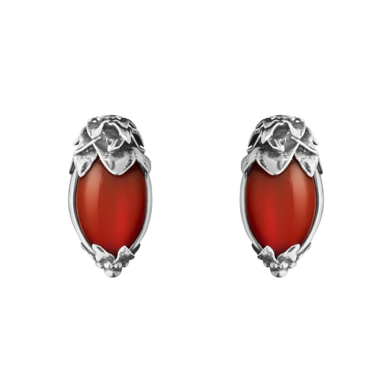 乔治杰生2026年HERITAGE系列纯银红玉髓耳夹，1万1500元。品牌提供