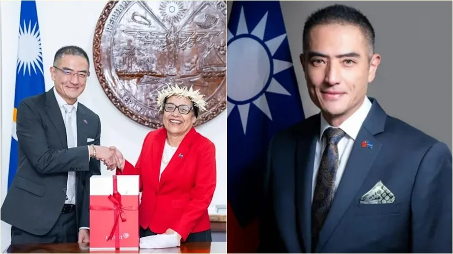 徐蔚民现况照曝光（左图），让不少网友超惊讶。翻摄自大使馆脸书