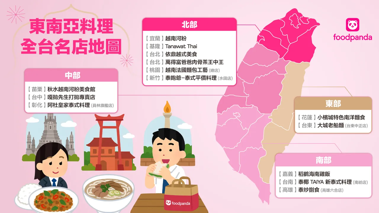 外送平台公布年度人气东南亚美食名店。foodpanda提供