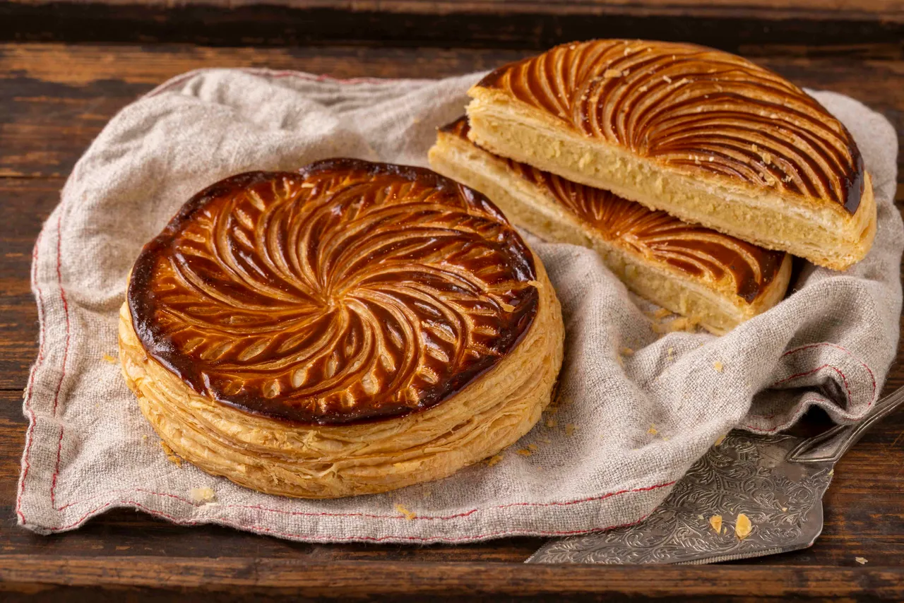 TOP烘焙房莱思克黄金国王派 799元/8吋。派强调选用法国莱思克 AOP发酵奶油制作派皮，搭配私房坚果杏仁奶油内馅，外层酥香迷人，内馅甜而不腻，两者完美搭配令人垂涎。业者提供