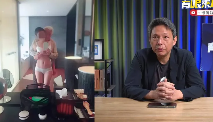 名嘴謝寒冰今年2月爆料曹興誠與中國女子交往，並公布相關影像佐證。摘自謝寒冰臉書