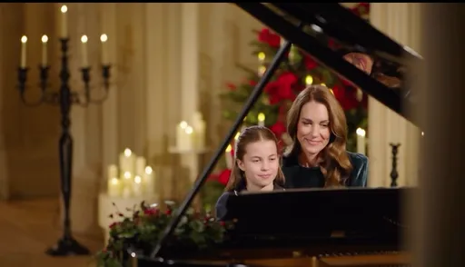 太疗愈！凯特王妃与夏绿蒂公主母女联弹　圣诞礼拜合演暖心二重奏