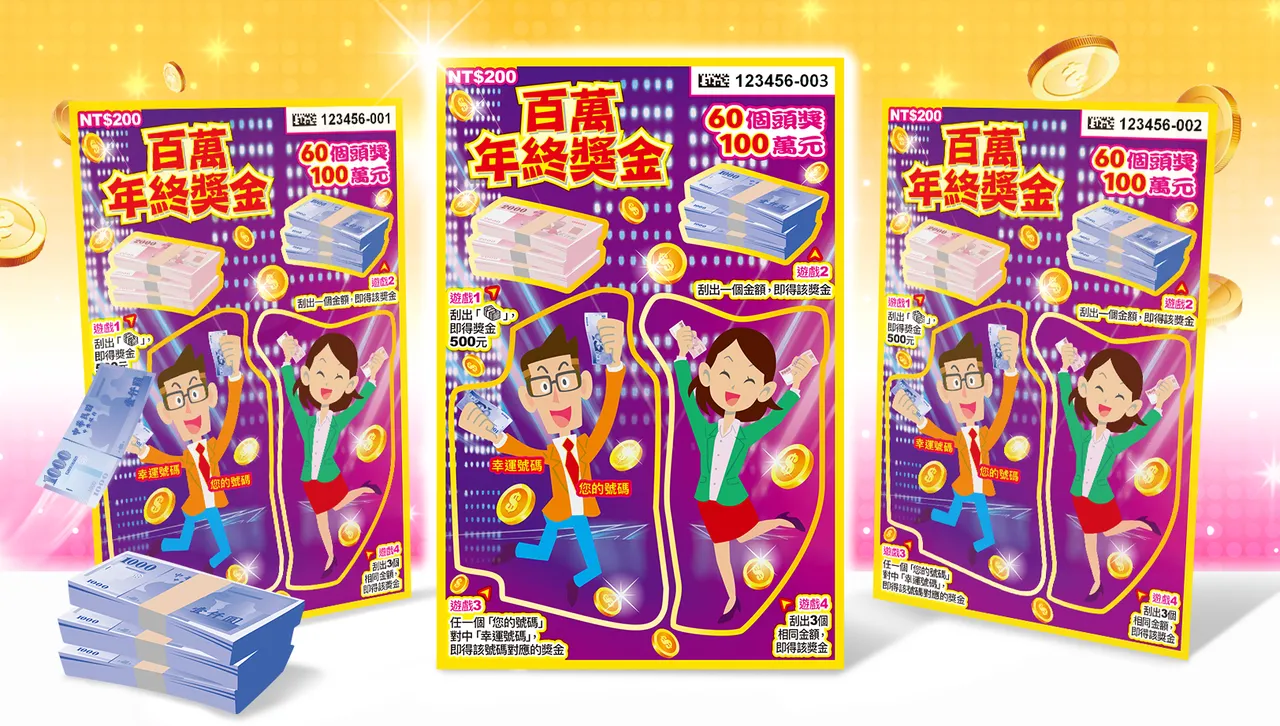 来领年终！新款刮刮乐60个「百万头奖」　总奖金飙6.1亿元