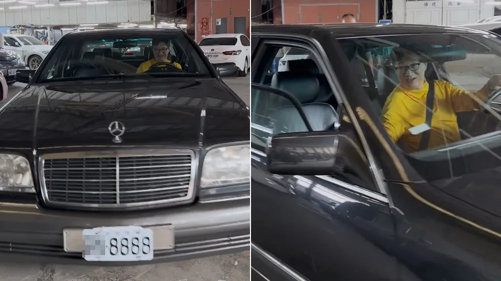 黄安自曝自己的宾士车牌号码。翻摄自黄安微博