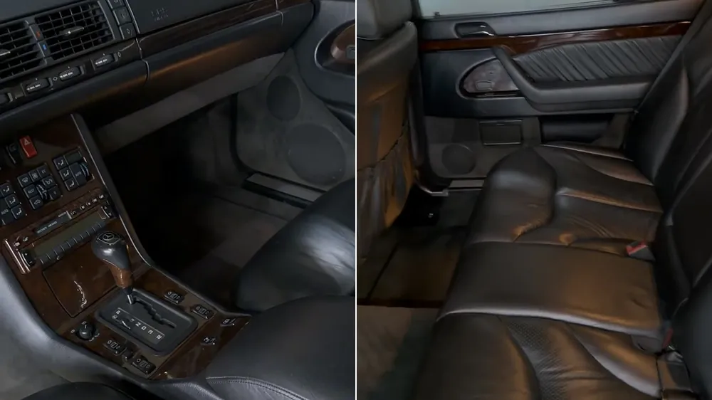 黄安宾士车的内装，他说这是「属于我那个时代的豪车」。翻摄自黄安微博