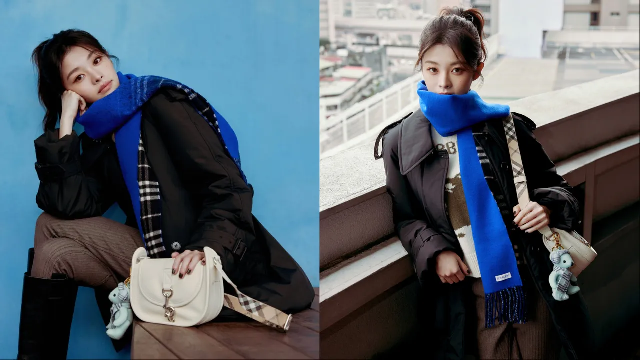 詹子萱则是以轻便大衣配上长裤打造俐落风格，并拎起林廷忆同款B Clip信差包。品牌提供