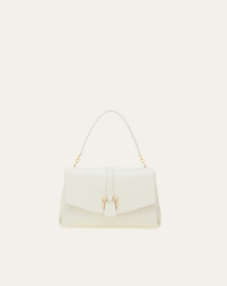 Ferragamo正面翻蓋手提袋 (小號)。品牌提供