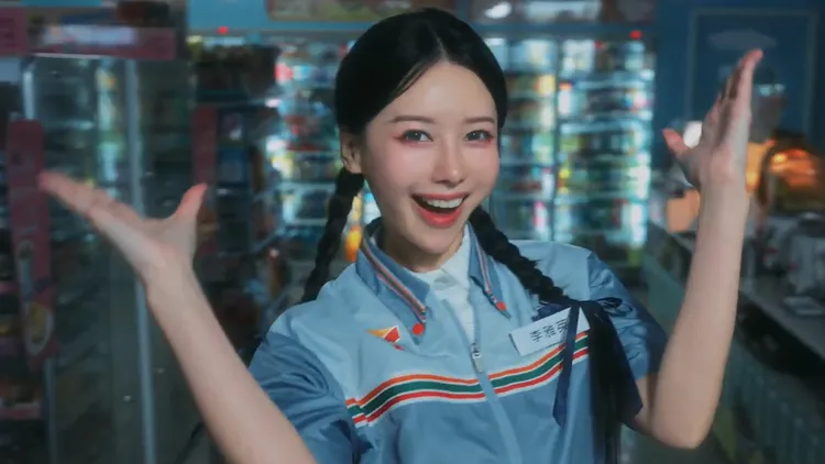 李雅英在MV裡扮成超商員工。翻攝自華納音樂YouTube