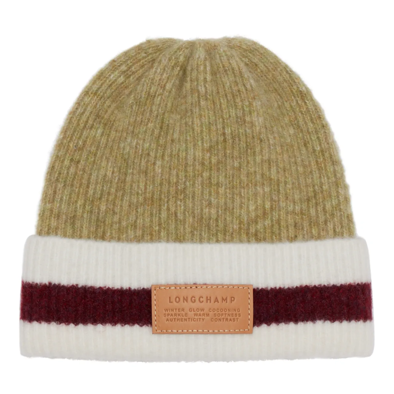LONGCHAMP 2026春季系列开心果色毛线帽，5400元。品牌提供