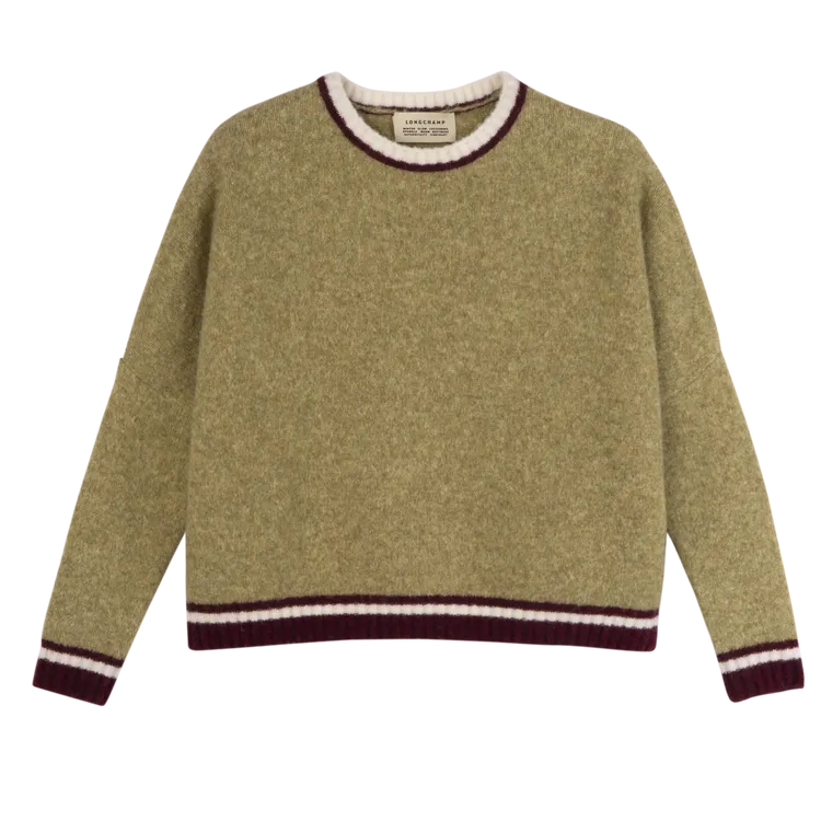 LONGCHAMP 2026春季系列開心果色毛衣，1萬3100元。品牌提供