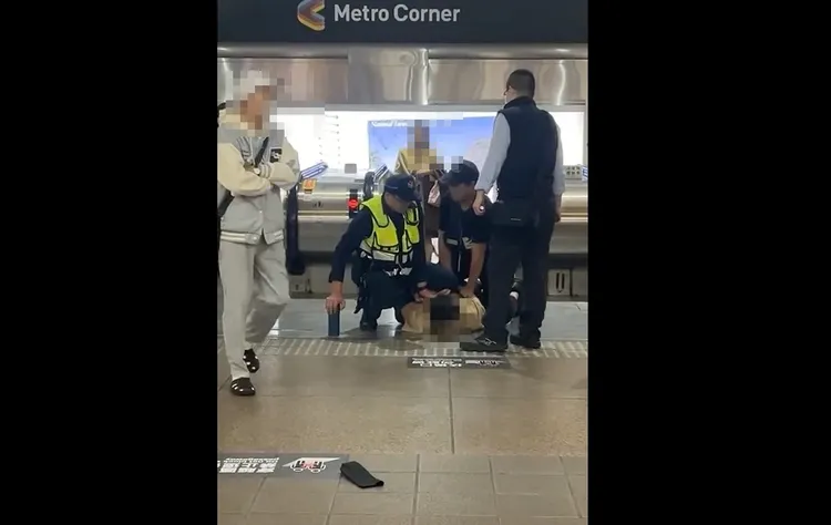 陳男被依恐嚇公眾安全逮捕。翻攝畫面