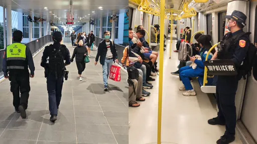 北捷收炸彈恐嚇鎖定全線！　新北警「小型臂盾」入車廂巡檢護治安