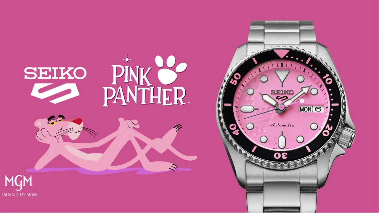 Seiko 5 Sports與頑皮豹推出聯名錶。品牌提供