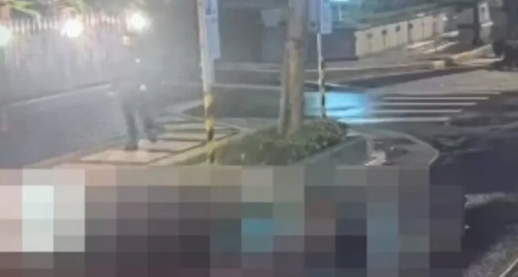 林男犯案後徒步逃逸。翻攝畫面