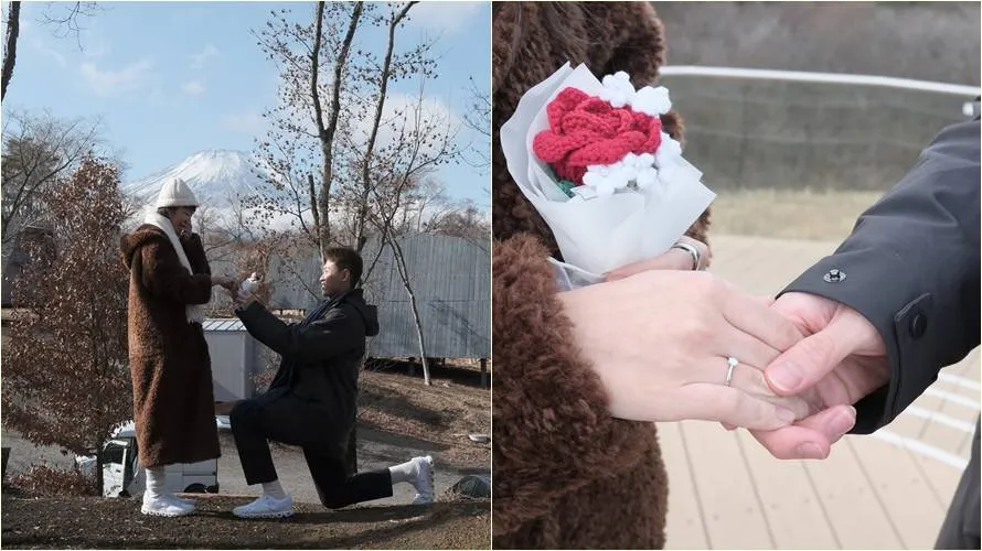 参加大堀彩婚礼是观摩！林俊易日本富士山下跪求婚大4岁的她