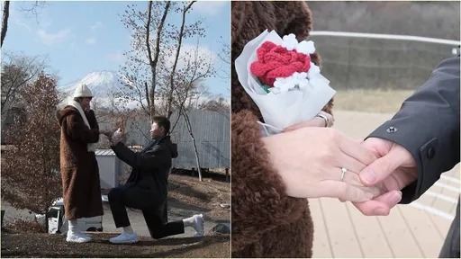 参加大堀彩婚礼是观摩！林俊易日本富士山下跪求婚大4岁的她