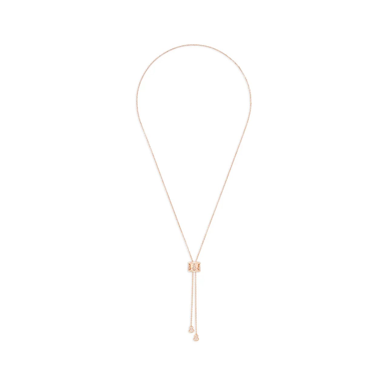 Qeelin Wulu Eternity 18K玫瑰金镶钻项链，29万5000元。品牌提供