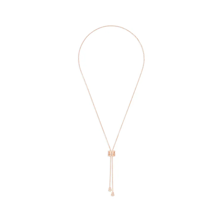 Qeelin Wulu Eternity 18K玫瑰金鑲鑽項鍊，29萬5000元。品牌提供