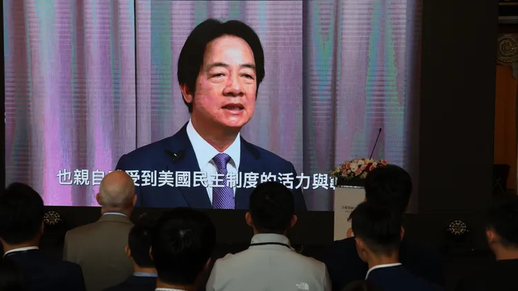 賴清德以影片致詞。記者葉家瑋攝