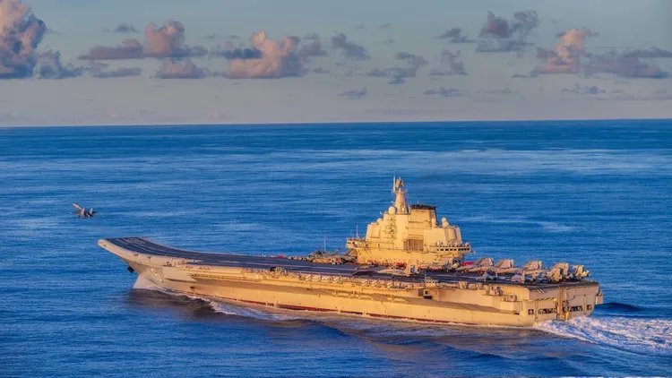 中國航母遼寧號演訓。翻攝解放軍網