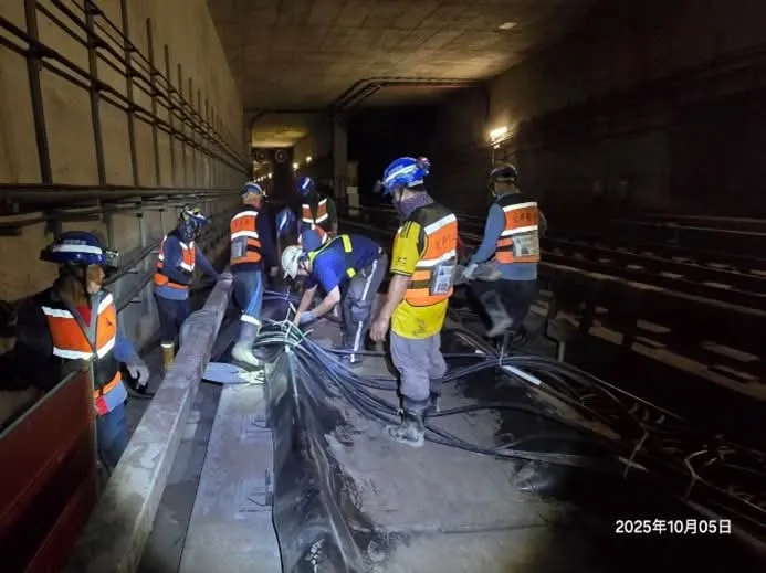 機捷第三航廈站（A14站）近期施工情況。鐵道局提供