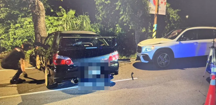 警員適時閃避未受波及。大溪警分局提供