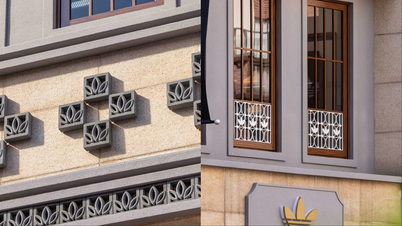 三葉草圖案完美融入花格石磚與復古鐵製窗花等建築細節。品牌提供