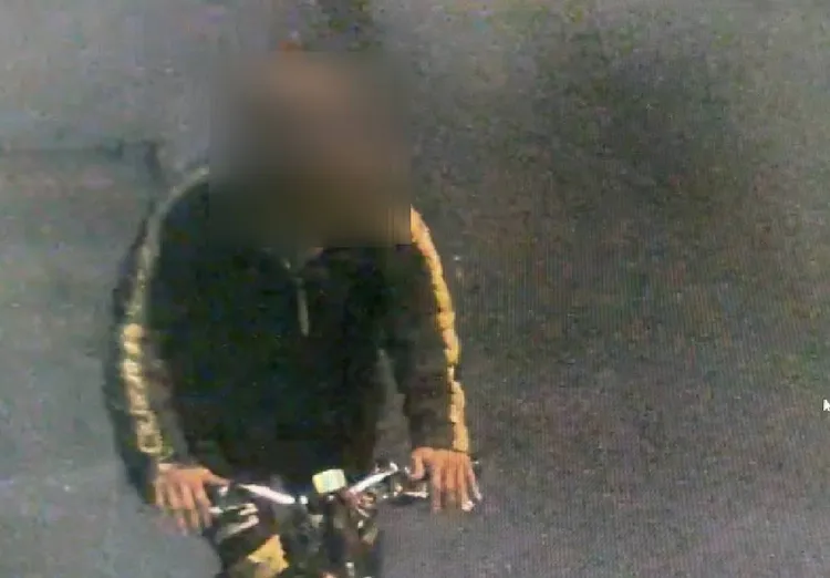 朱男騎腳踏車犯案行蹤被掌握。蘆竹警分局提供