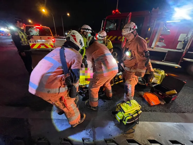 現場搶救。新竹市消防局提供