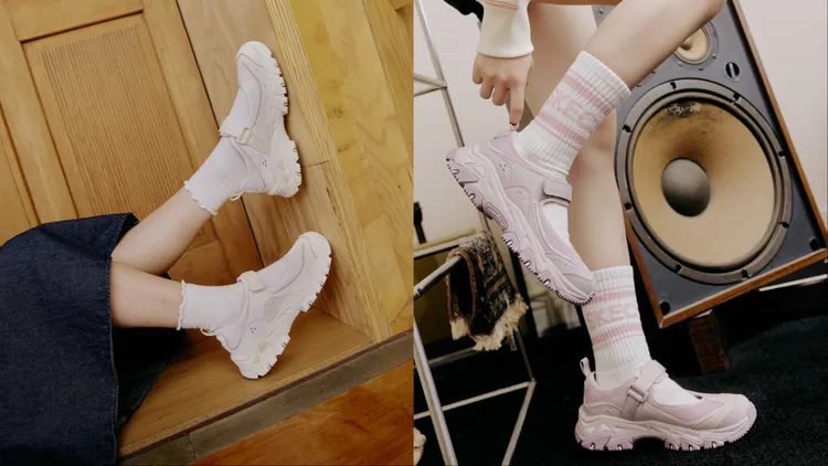 SKECHERS D’LITES HIKER將山系機能與瑪莉珍外型融合，各3090元。品牌提供