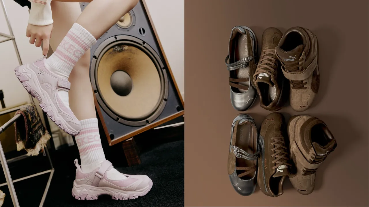 SKECHERS（左）、PUMA（右）紛紛推出全新瑪莉珍鞋與芭蕾舞鞋。品牌提供