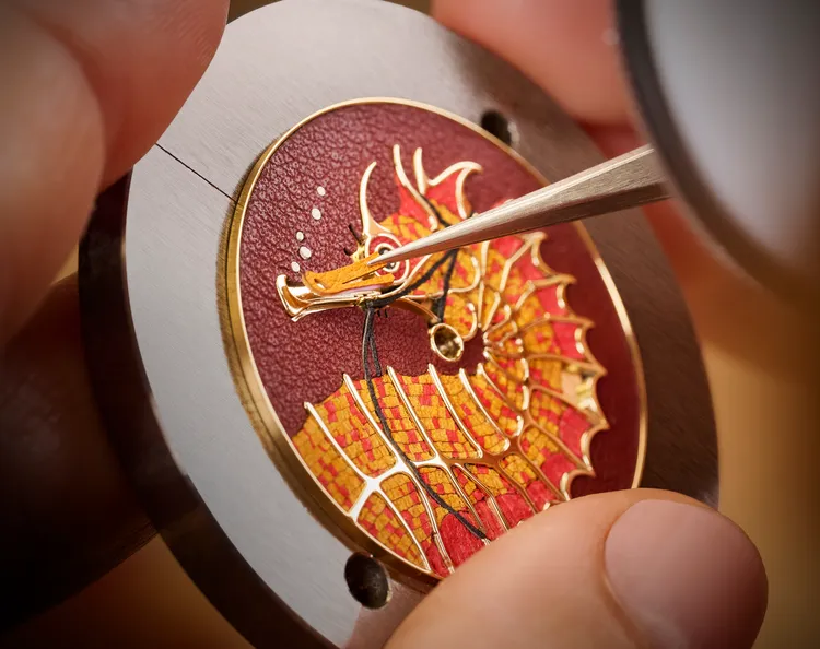 愛馬仕Slim d'Hermès Hippocampe 工藝腕錶。品牌提供