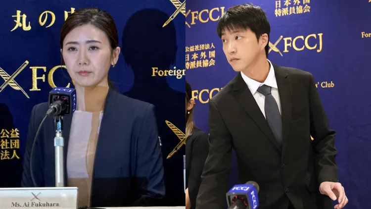 福原愛（左）與江宏傑跨國打官司，雙方在去年和解。美聯社資料照片