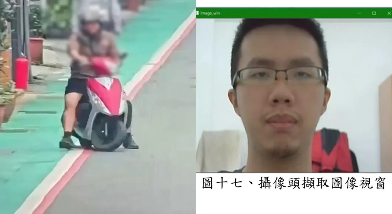 張文犯案前騎著機車在街頭遊蕩。翻攝畫面、張文研究計畫